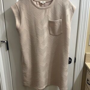 entro Sleeveless Textured Mini Dress in Light Taupe